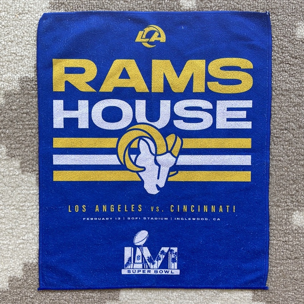 Super Bowl LVI Los Angeles Rams Blue Rally Towel. NWT. Limited Edition